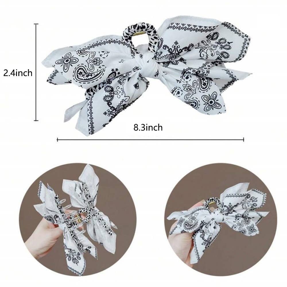 Double Sided Cashew Flower Heart-shaped Bow Hair Clip