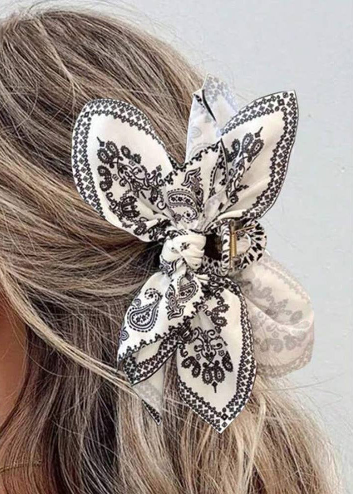 Double Sided Cashew Flower Heart-shaped Bow Hair Clip