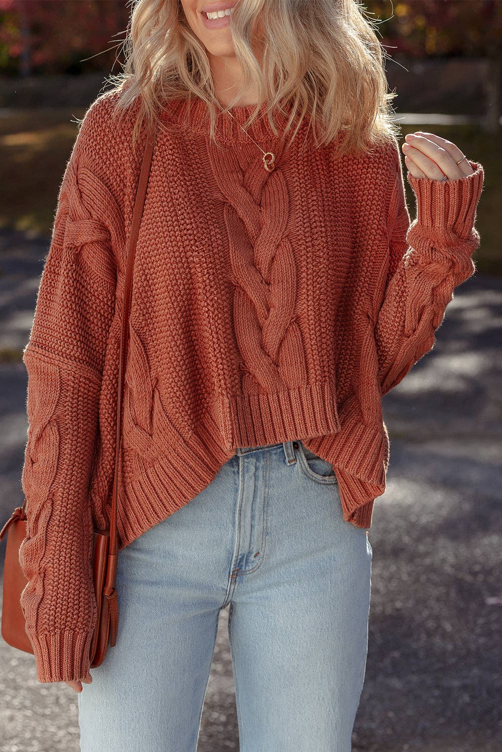 Redwood Chunky Cable Knit Slouchy Oversized Sweater